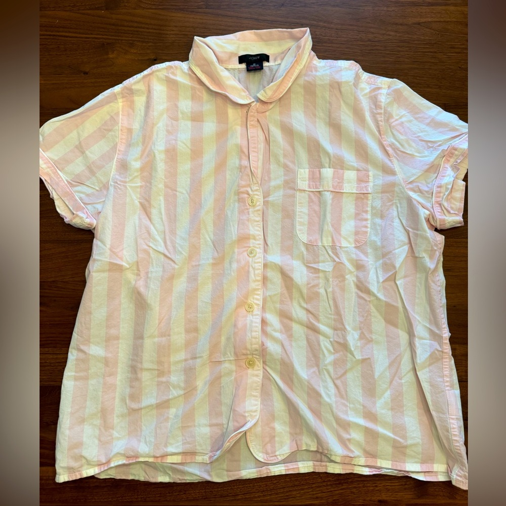 J. Crew Factory Short-Sleeve Pajama Set W/ Cropped Pant Women's Size Medium